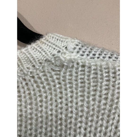 VTG Ricki Womens Floral Sweater M White Cottagecore Granny 80s 90s Twee Coquette - Picture 5 of 5